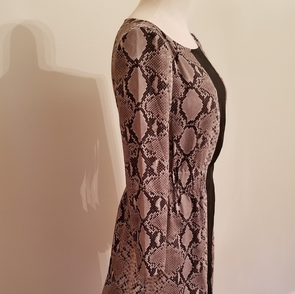 Zara Color Block Black & Python Snake Print Dress - Picture 2 of 4